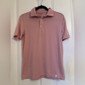 Tommy Bahama -  Boys Mauve/Peach Striped Polo Shirt.  Size L. Poly/Spandex